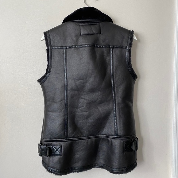 Michael Kors Faux Leather Shearling Vest - Picture 2 of 6